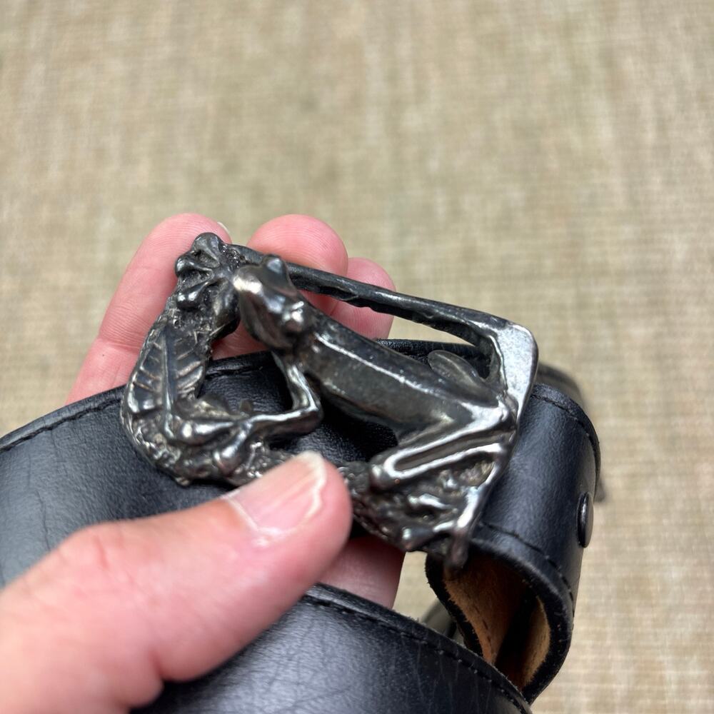 🐸 Nocona Belt Co | Size 30 | Western Leather Belt + Removable 3D Frog Buckle